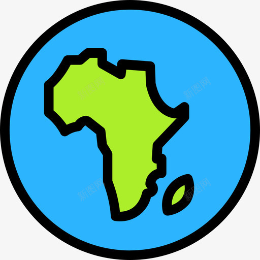 非洲地球3线性颜色图标svg_新图网 https://ixintu.com 地球3 线性颜色 非洲
