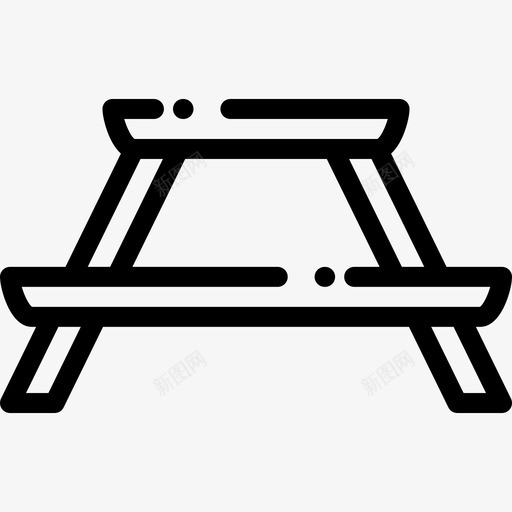 野餐桌烧烤5直线型图标svg_新图网 https://ixintu.com 烧烤5 直线型 野餐桌
