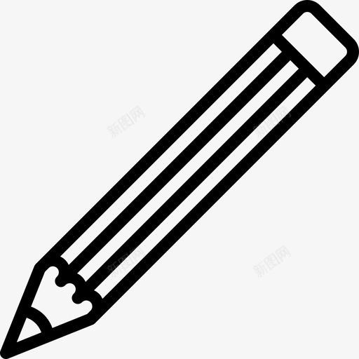 铅笔文具12直线型图标svg_新图网 https://ixintu.com 文具12 直线型 铅笔