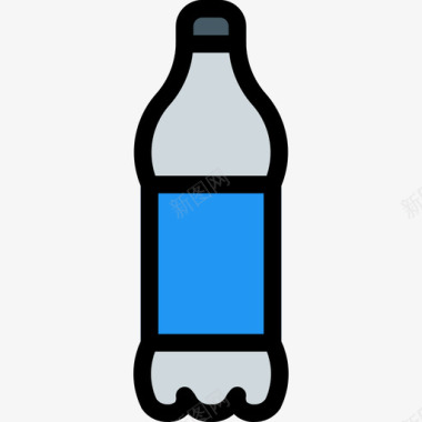 水瓶饮料7线性颜色图标图标