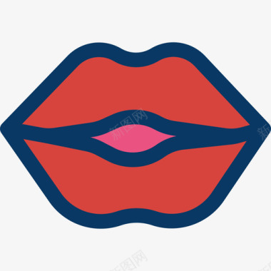 唇部美容spa2线性颜色图标图标