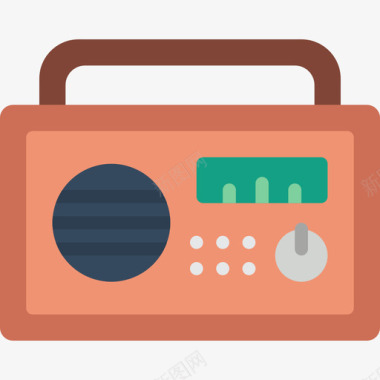收音机家用电器3扁平图标图标