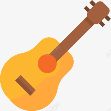 吉他音乐和多媒体3平面图标图标