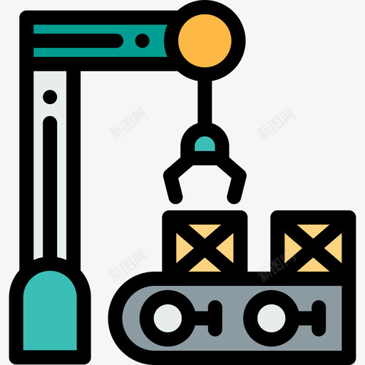 机械臂工厂12线性颜色图标svg_新图网 https://ixintu.com 工厂12 机械臂 线性颜色
