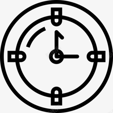 时钟70办公室直线型图标图标