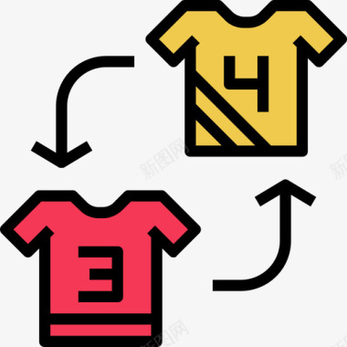 线性变化足球元素图标图标