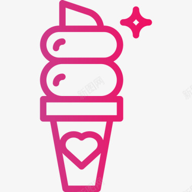 冰淇淋爱48梯度图标图标