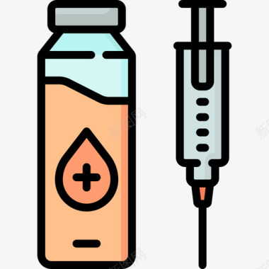 疫苗医用47线性颜色图标图标