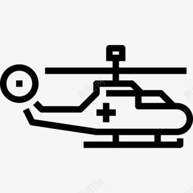 直升机医疗保健12直线型图标图标