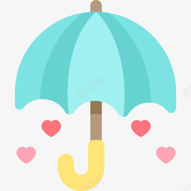 雨伞情人节41平铺图标图标