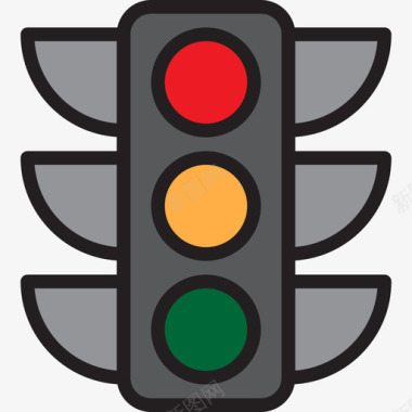 红绿灯灯2线颜色图标图标