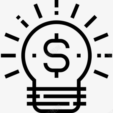 灯泡财务策略3线性图标图标