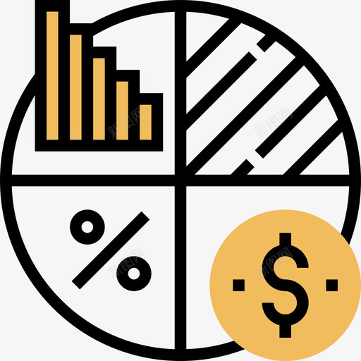 投资被动收入黄影图标svg_新图网 https://ixintu.com 投资 被动收入 黄影
