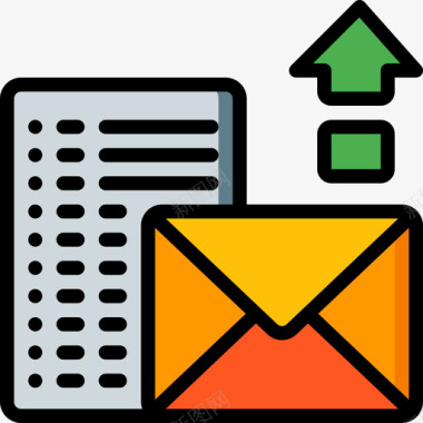 电子邮件网络性能5线颜色图标图标