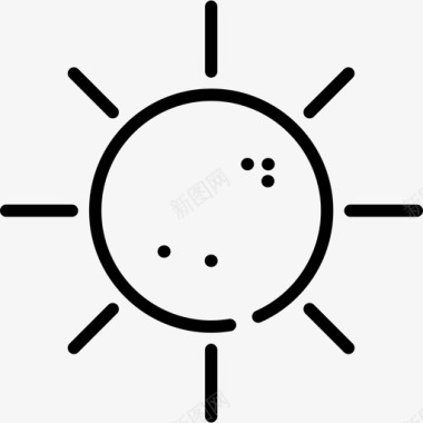 太阳热带9线性图标图标