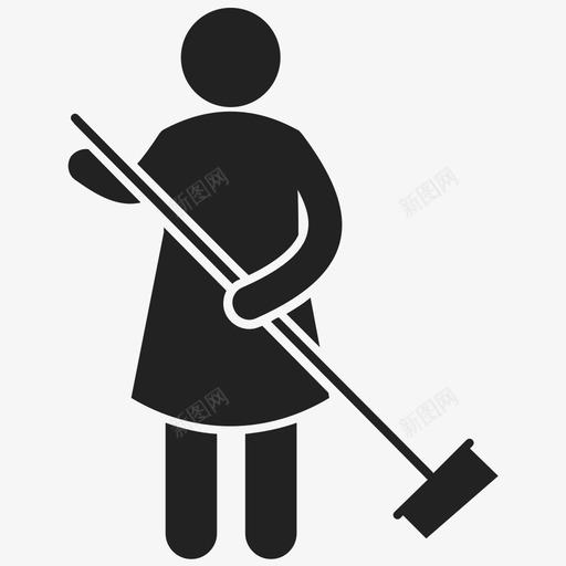 扫帚清洁地板拖地图标svg_新图网 https://ixintu.com 扫帚 拖地 清扫 清洁地板 清洁清洁