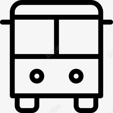 公共汽车6号车厢直线图标图标