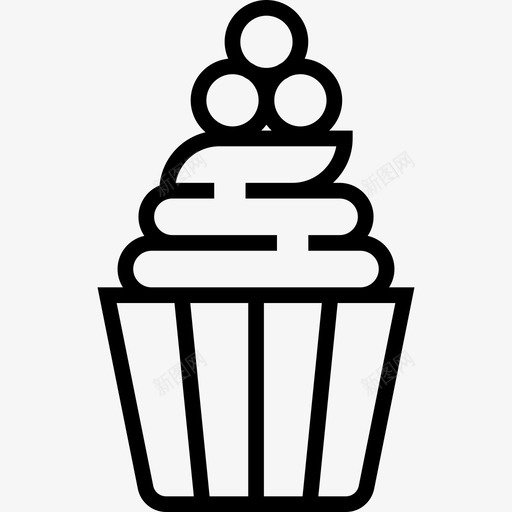 纸杯蛋糕夏季食品饮料5线性图标svg_新图网 https://ixintu.com 夏季食品饮料5 纸杯蛋糕 线性