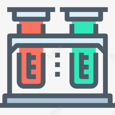试管科学41线性颜色图标图标