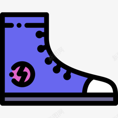 运动鞋摇滚乐4线性颜色图标图标