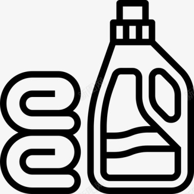 柔软剂清洁和家务3线性图标图标