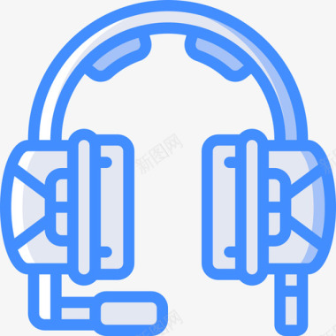 耳机pc组件4蓝色图标图标