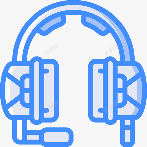耳机pc组件4蓝色图标svg_新图网 https://ixintu.com pc组件4 耳机 蓝色