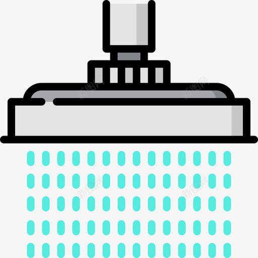 淋浴水管工工具和元件2线性颜色图标svg_新图网 https://ixintu.com 水管工工具和元件2 淋浴 线性颜色