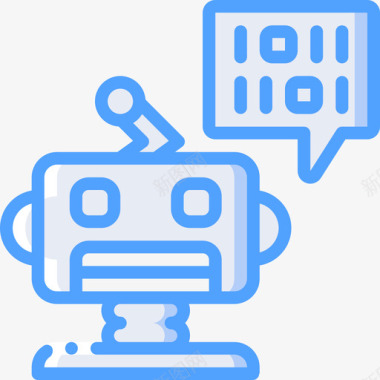 机器人人工智能21蓝色图标图标