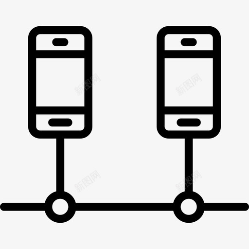 连接计算机网络和数据库线性图标svg_新图网 https://ixintu.com 线性 计算机网络和数据库 连接