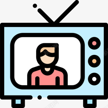 电视媒体技术4线性彩色图标图标