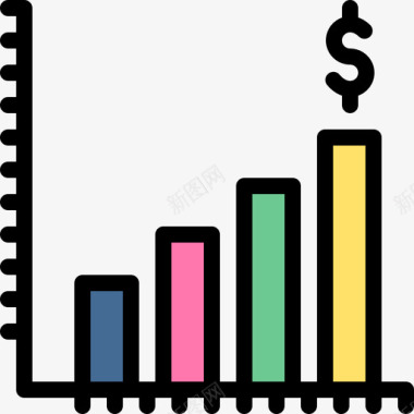 条形图货币38线性颜色图标图标