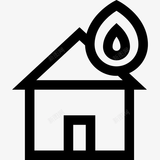 着火的房子消防队10直线图标svg_新图网 https://ixintu.com 消防队10 直线 着火的房子