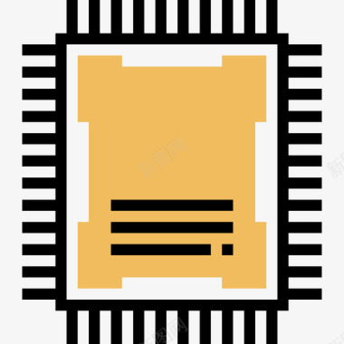 Cpu技术设备2黄色阴影图标图标