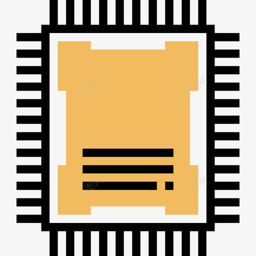 Cpu技术设备2黄色阴影图标svg_新图网 https://ixintu.com Cpu 技术设备2 黄色阴影