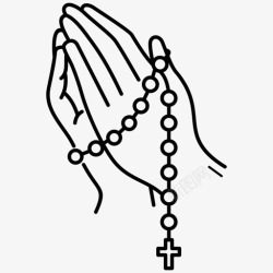 祈祷之手祈祷之手珠子祝福图标高清图片