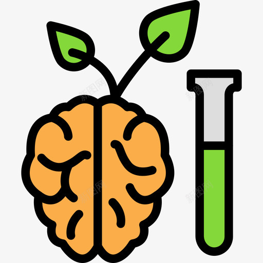 大脑科学34线性颜色图标svg_新图网 https://ixintu.com 大脑 科学34 线性颜色