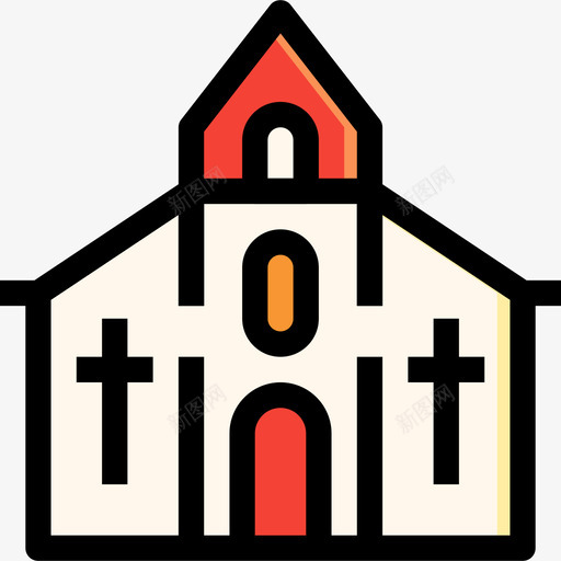 教堂54号婚礼线性颜色图标svg_新图网 https://ixintu.com 54号婚礼 教堂 线性颜色