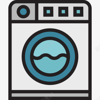 洗衣机家用6原色图标图标