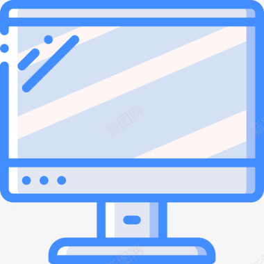 显示器pc组件4蓝色图标图标