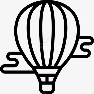 热气球主题公园5线性图标图标