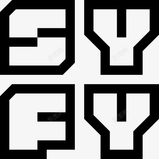 Syfy电影和电视标识2线性图标svg_新图网 https://ixintu.com Syfy 电影和电视标识2 线性