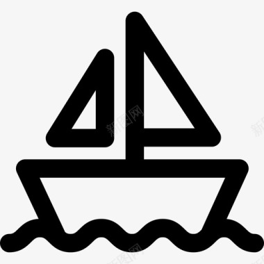 帆船安全5级直线型图标图标