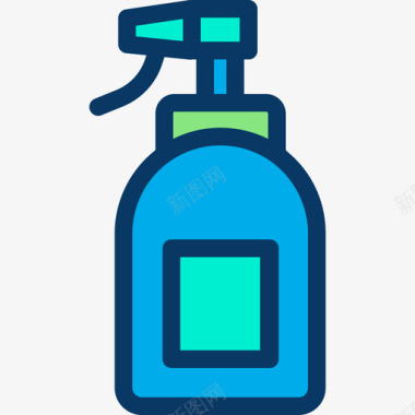 喷雾瓶美容spa2线性颜色图标图标