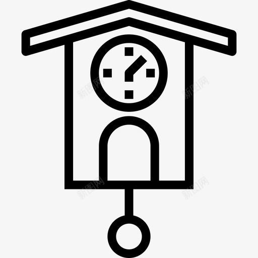 布谷鸟钟家具70直线型图标svg_新图网 https://ixintu.com 家具70 布谷鸟钟 直线型