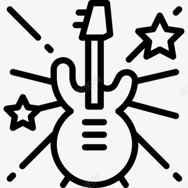 吉他娱乐24线性图标图标