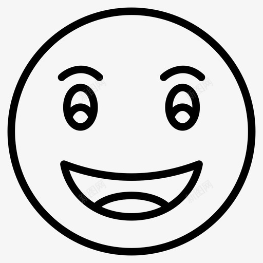 高兴表情脸图标svg_新图网 https://ixintu.com 微笑 快乐 笑脸和表情线第一卷 脸 表情 高兴