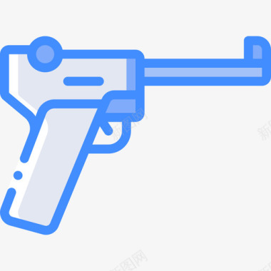 手枪战争蓝色图标图标