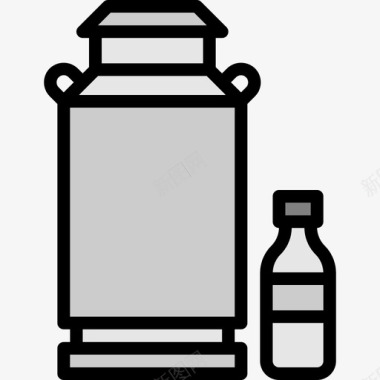 牛奶农业和园艺4线性颜色图标图标