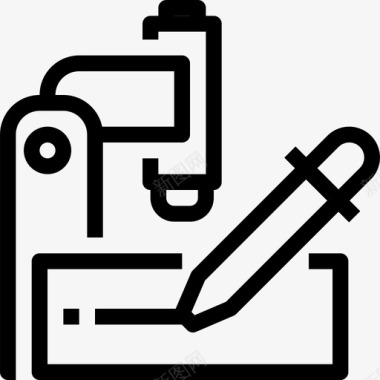 显微镜科学44线性图标图标